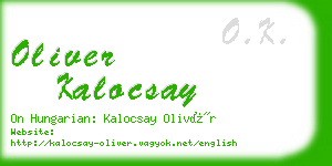 oliver kalocsay business card